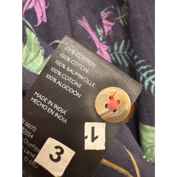 Maeve by Anthropologie Oversized Puff Sleeve Botanical Floral Blouse Top  Size M - Picture 6 of 7